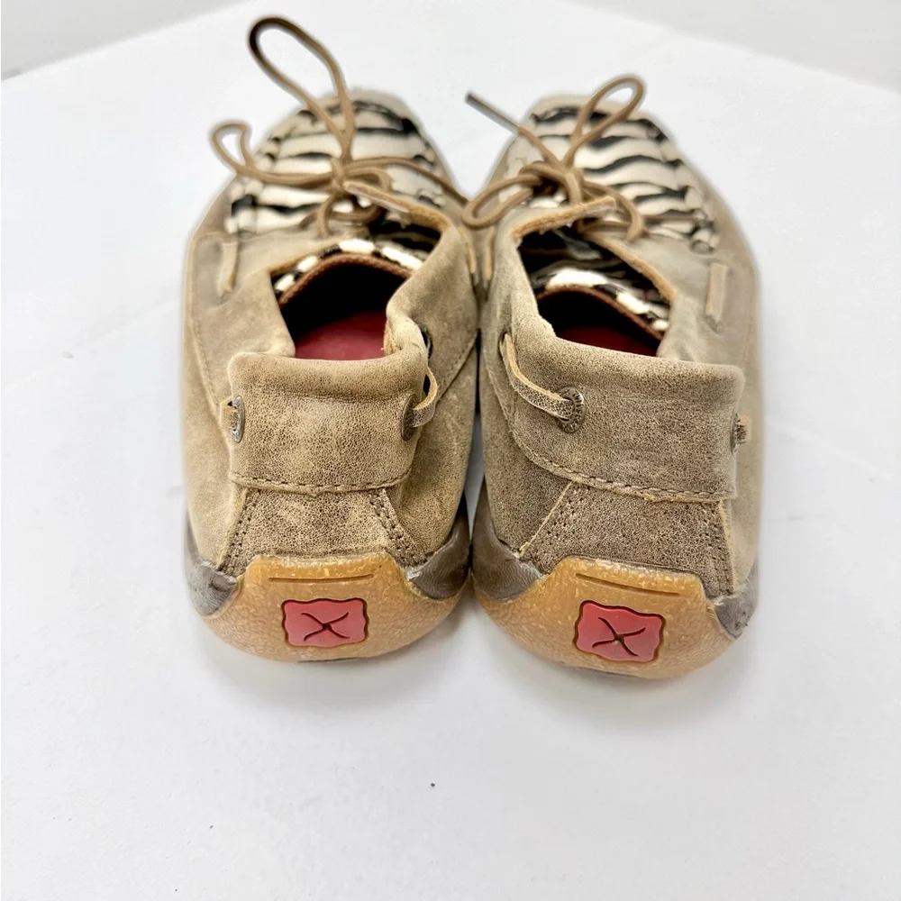Twisted X Women's Zebra Hair On Hide‎ Boat Shoes 7.5